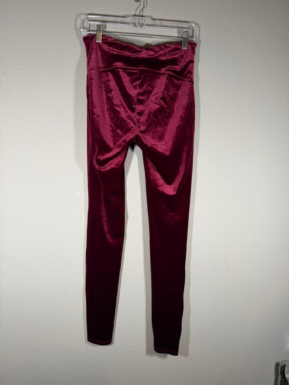 Burgundy velvet, Spanx leggings Size L